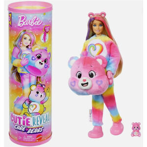Barbie X Care Bears Cutie Reveal Series 2, Togetherness Bear, 10 Surprises, New